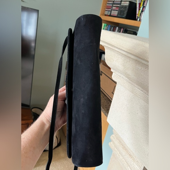 Loriblu Vintage Black Suede Crossbody Clutch Bag